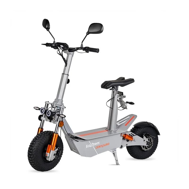 Patinete eléctrico Centauro matriculable gris con asiento y pantalla LCD XXL 3000W